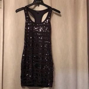 Gray sparkly sequence dress